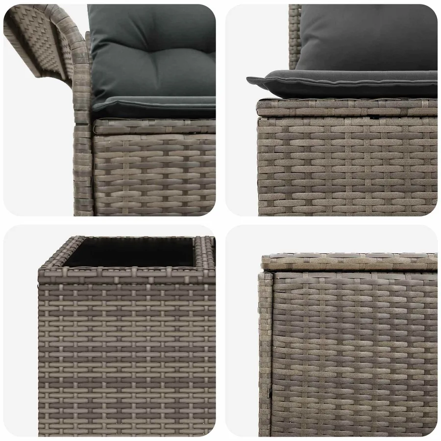 Ensemble de Canapés 6 pcs 4-Nombre de places Gris et Gris foncé - 9