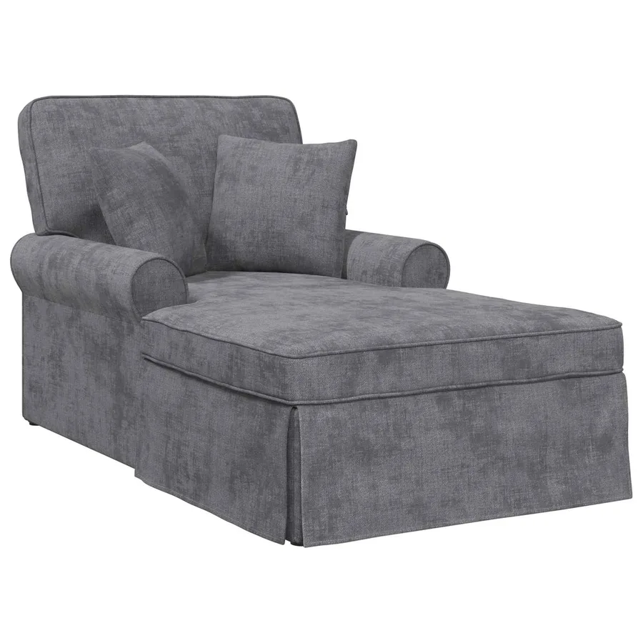 Chaise lounge avec jupe Gris foncé 157 x 91 x 91 cm ARES - 2