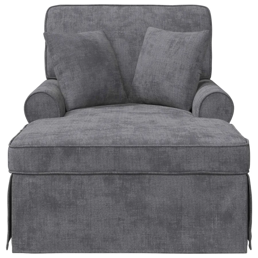 Chaise lounge avec jupe Gris foncé 157 x 91 x 91 cm ARES - 4
