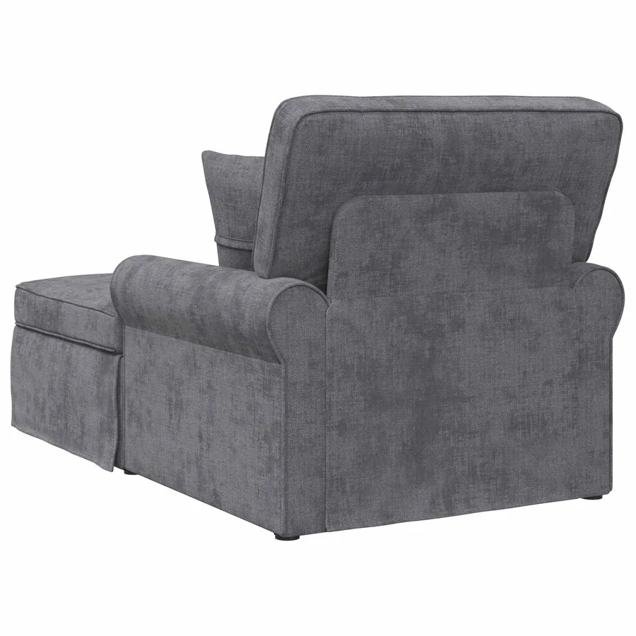 Chaise lounge avec jupe Gris foncé 157 x 91 x 91 cm ARES - 6