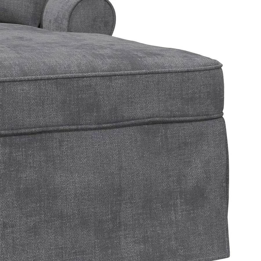 Chaise lounge avec jupe Gris foncé 157 x 91 x 91 cm ARES - 7