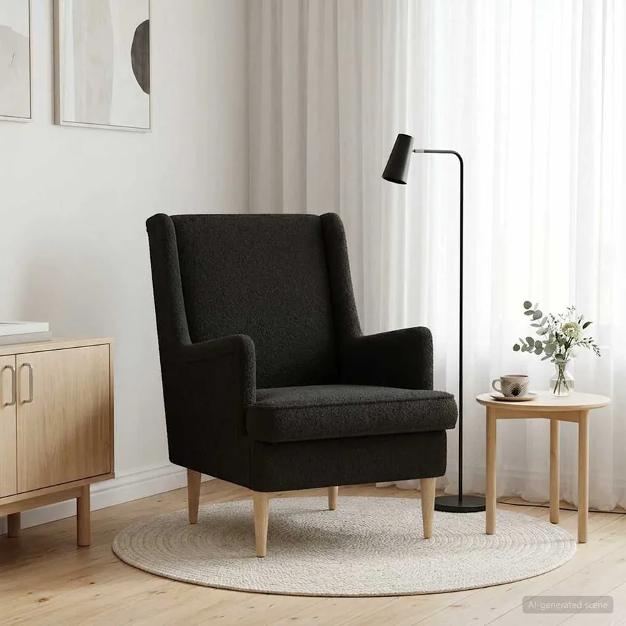 Fauteuil Noir Bouclé