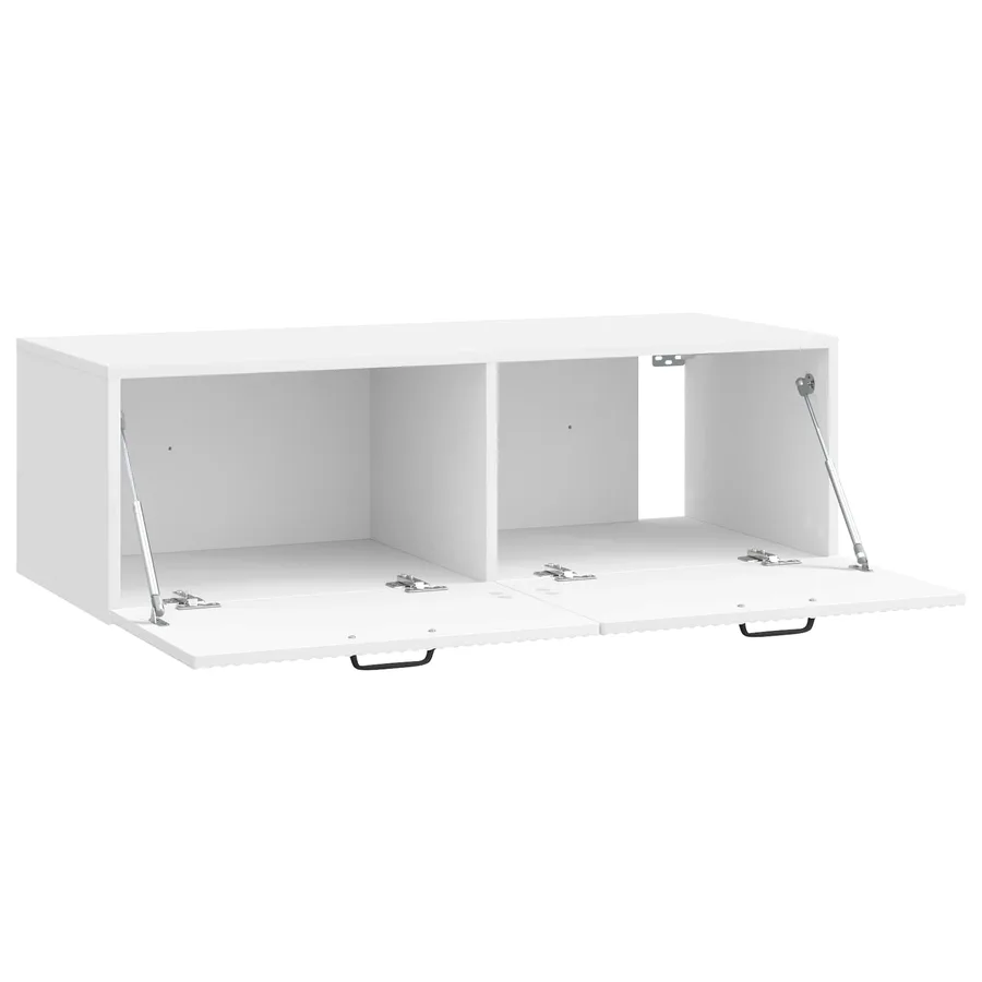 Meuble TV mural Montage mural Blanc brillant 98 x 41 x 30 cm - 5