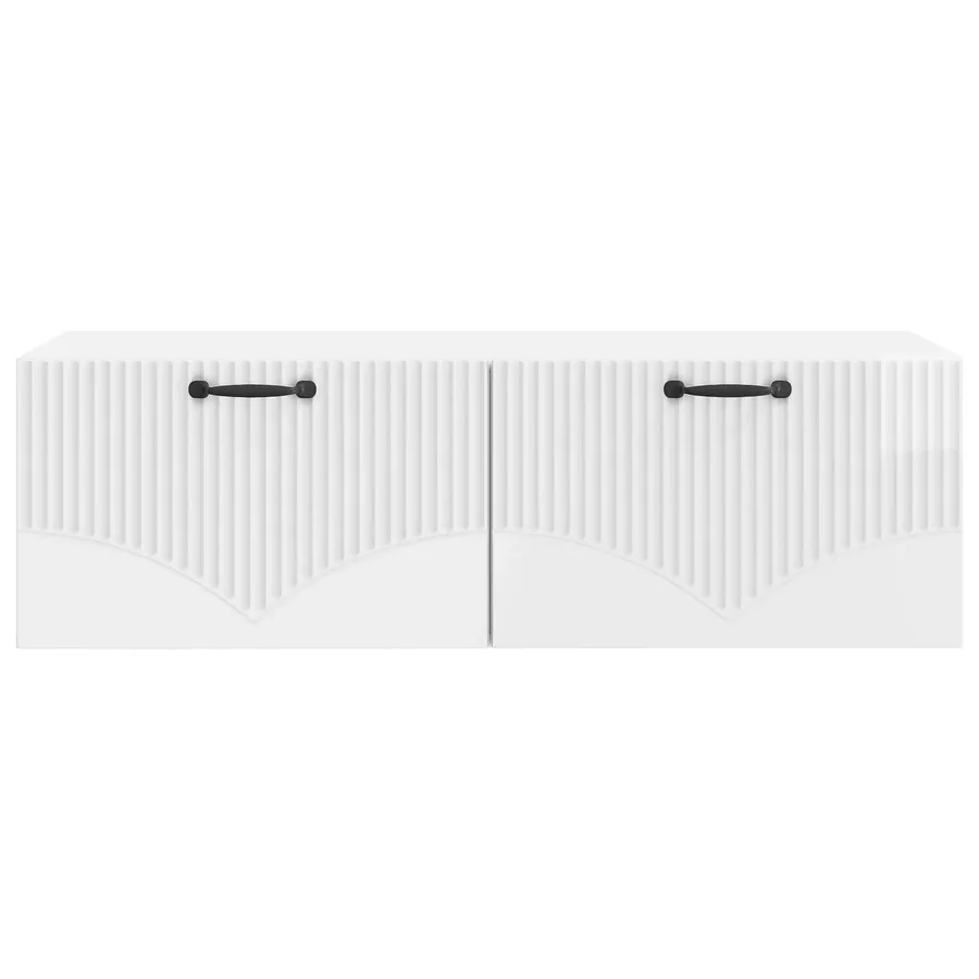 Meuble TV mural Montage mural Blanc brillant 98 x 41 x 30 cm - 6
