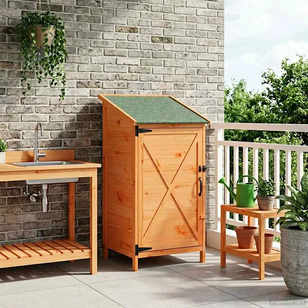 Abri de jardin Marron 59,5 x 56 x 113,5 cm Bois de Sapin Massif