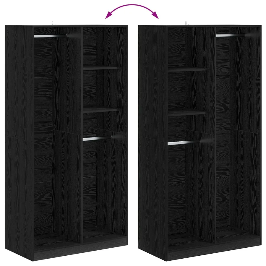 Armoire Chêne noir 100 x 50 x 200 cm Bois d'ingénierie - 8