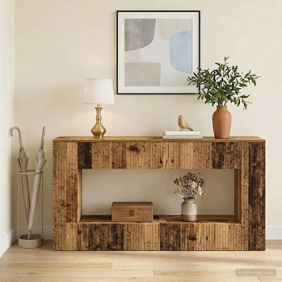 Table console Bois ancien 155 x 29 x 74 cm Bois d’ingénierie