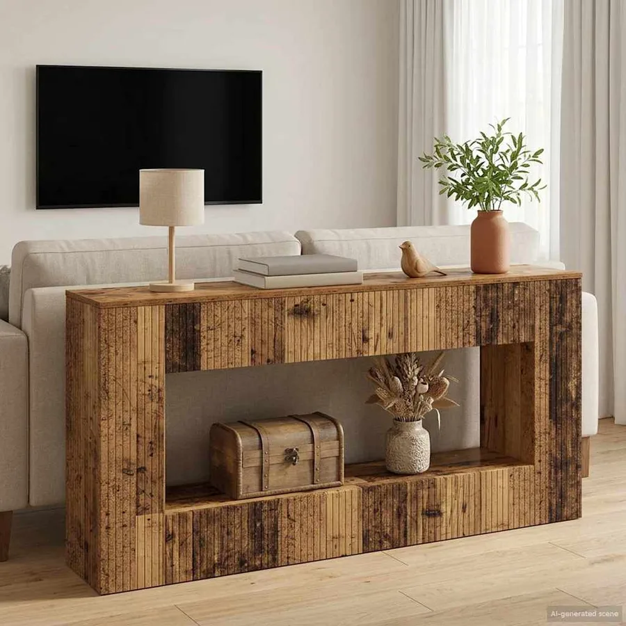 Table console Bois ancien 155 x 29 x 74 cm Bois d’ingénierie - 4