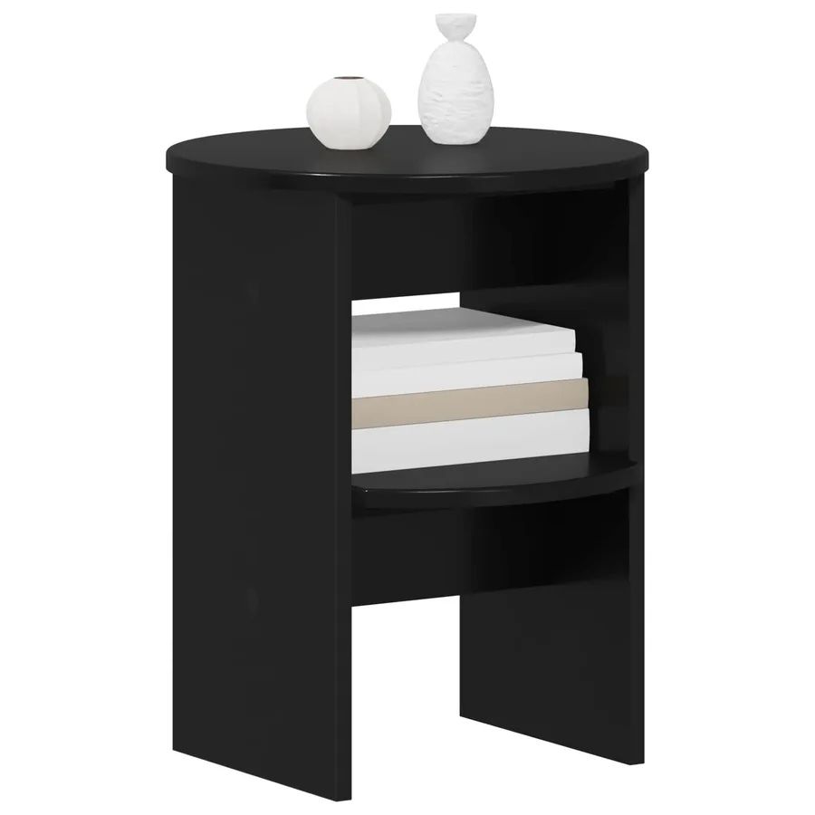 Meuble d'appoint Noir Ø40 x 50 cm Bois d’ingénierie - 3