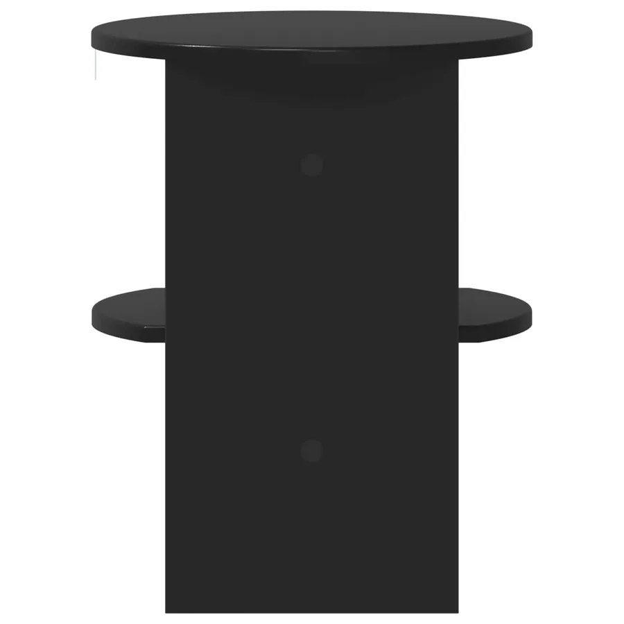 Meuble d'appoint Noir Ø40 x 50 cm Bois d’ingénierie - 6
