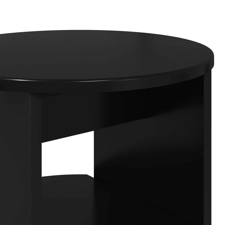 Meuble d'appoint Noir Ø40 x 50 cm Bois d’ingénierie - 9