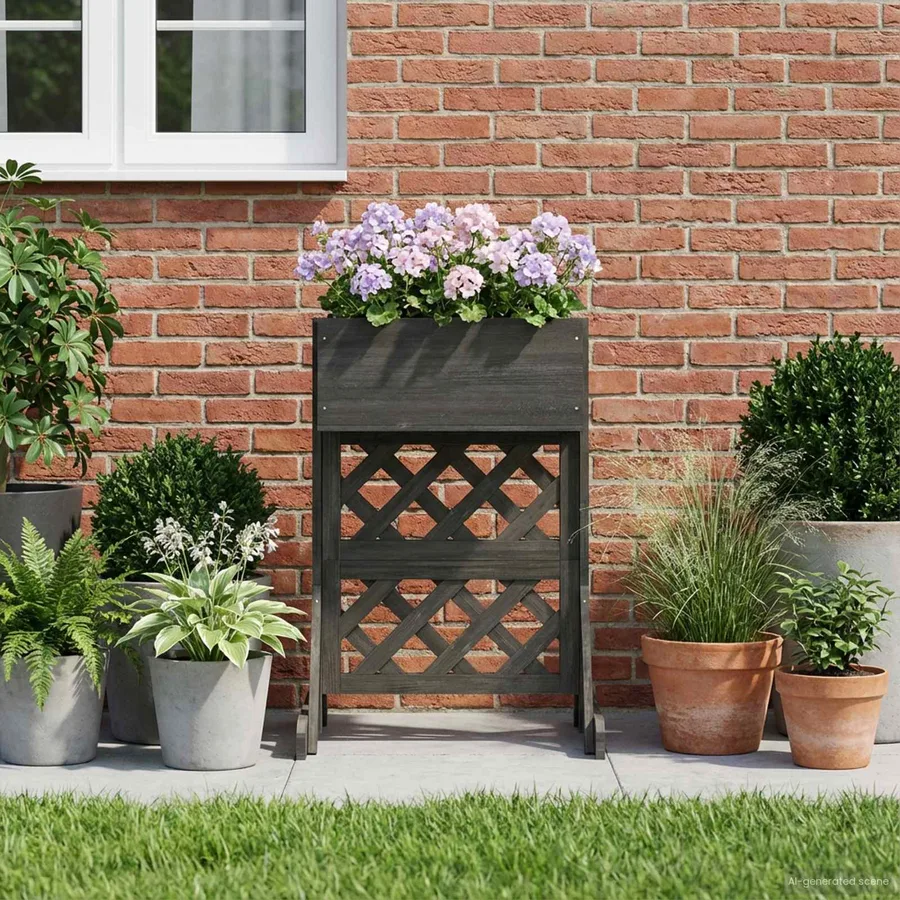 Trellis de jardin vertical Gris 48 x 30 x 70,5 cm - 4