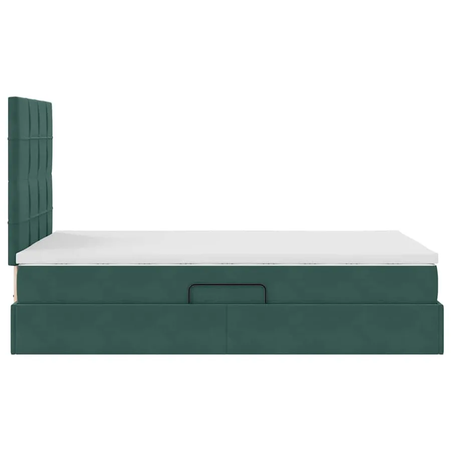 Lit de rangement LED avec matelas Vert foncé 120 x 190 cm - 11
