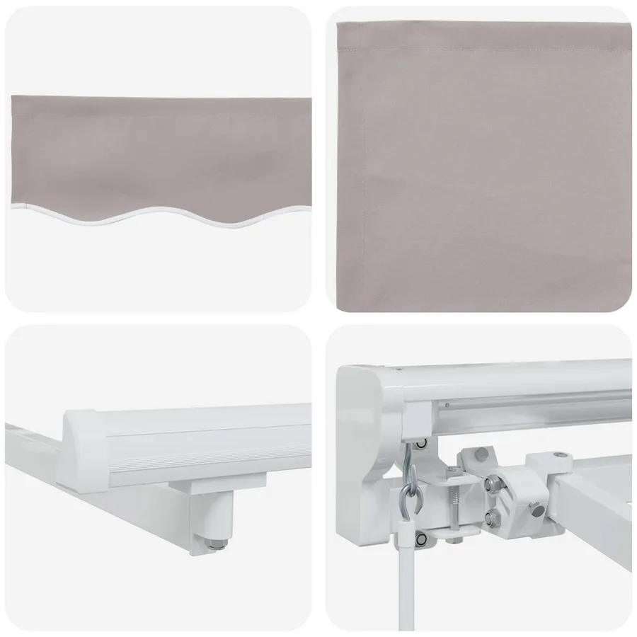 Auvent rétractable manuel Gris clair 5 x 3 m - 7