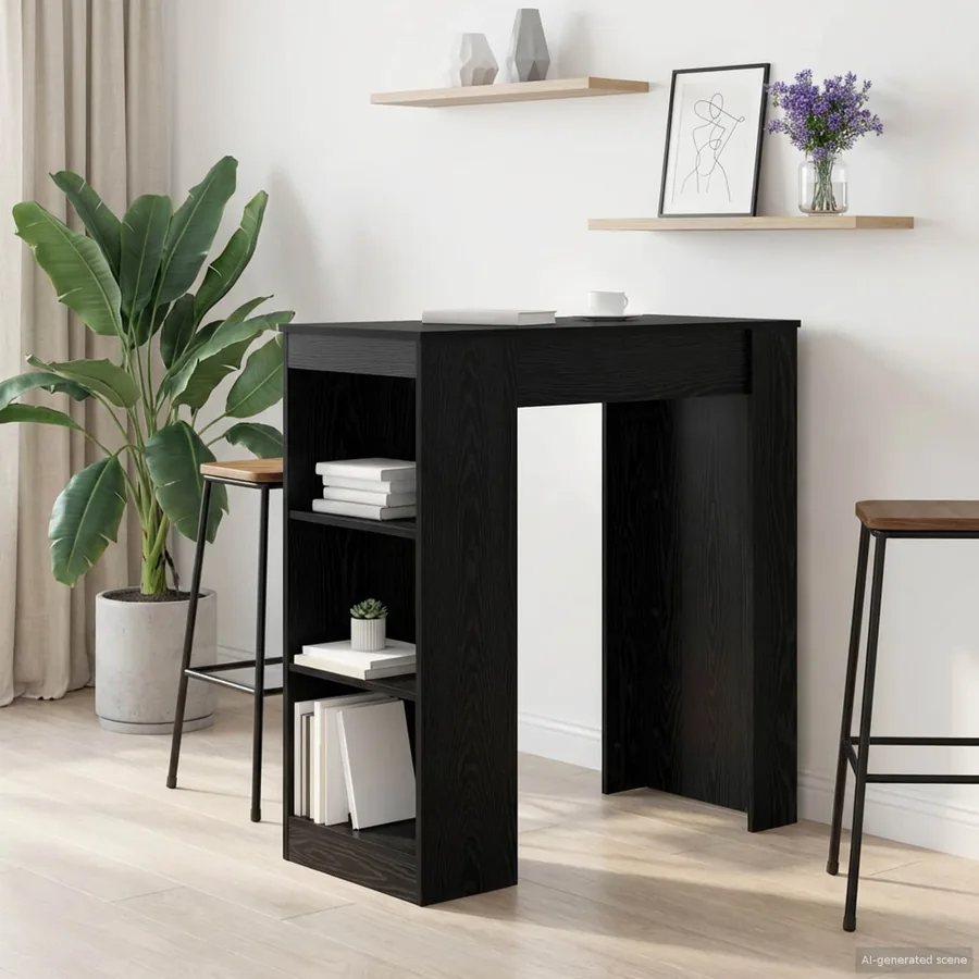Table de bar 95 x 47 x 103,5 cm Bois d'ingénierie Chêne noir