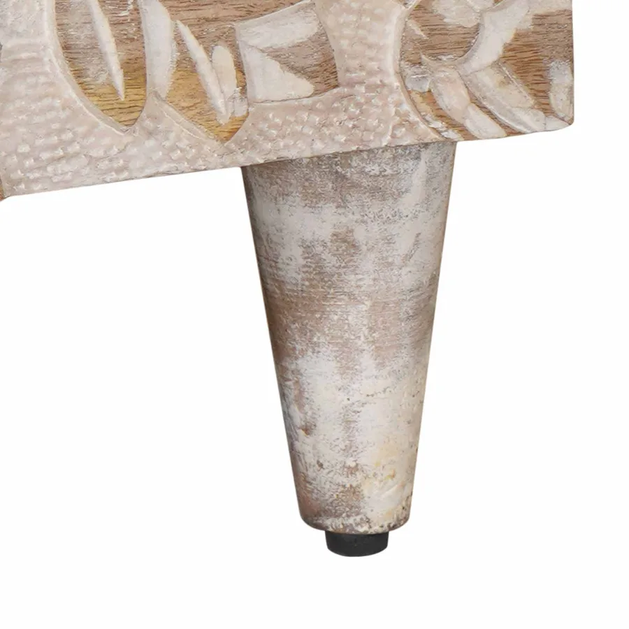 Table basse Blanc 80 x 50 x 40 cm Bois de mangue massif - 8