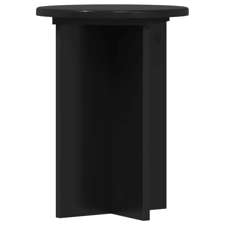 Support de Plante 2 pcs Noir Ø29,5 x 40 cm Bois d'ingénierie - 5