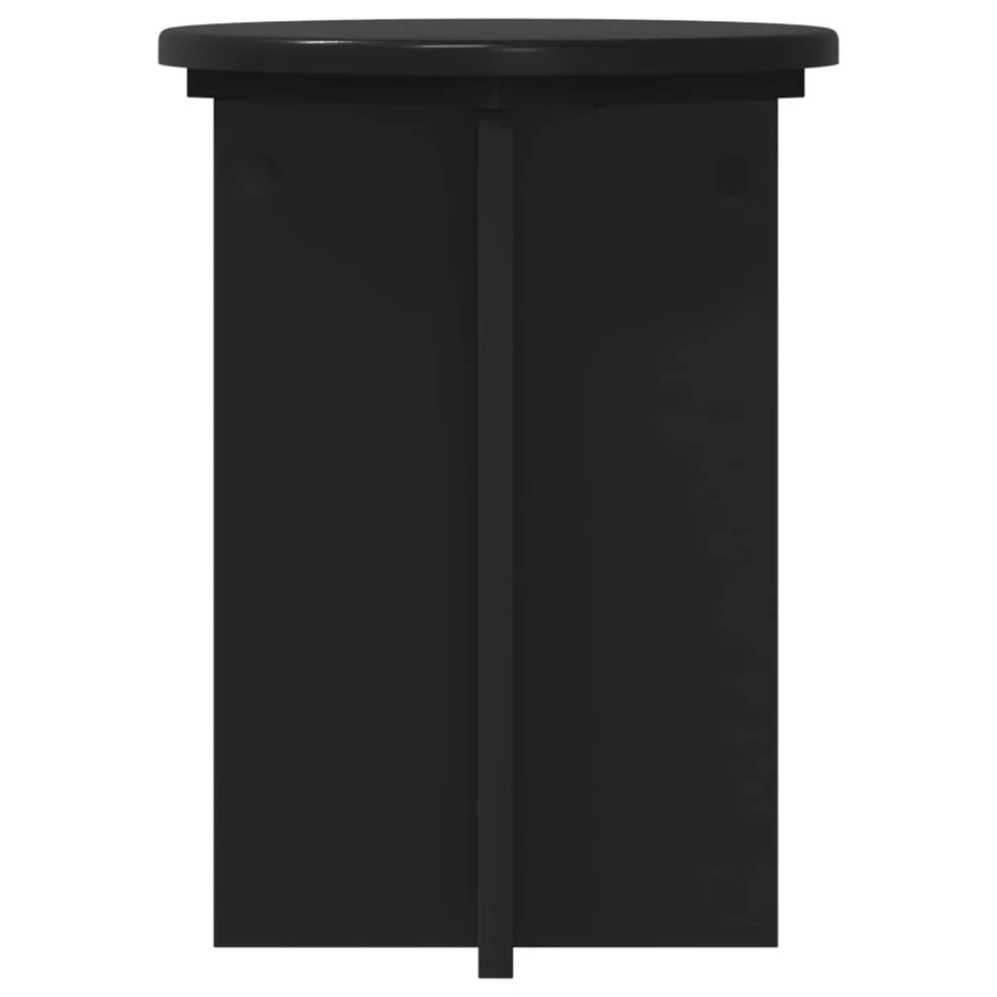 Support de Plante 2 pcs Noir Ø29,5 x 40 cm Bois d'ingénierie - 6