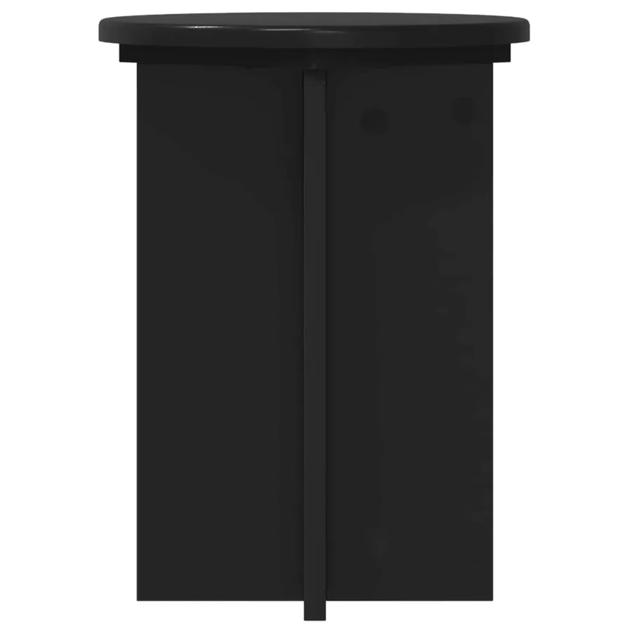 Support de Plante 2 pcs Noir Ø29,5 x 40 cm Bois d'ingénierie - 7