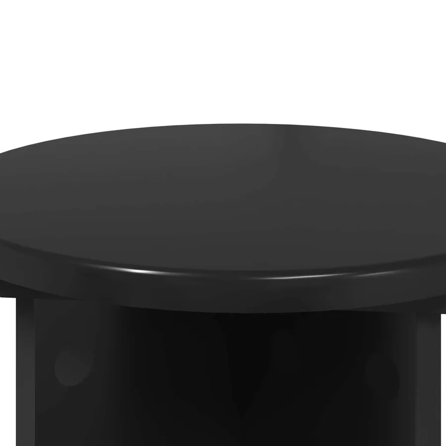 Support de Plante 2 pcs Noir Ø29,5 x 40 cm Bois d'ingénierie - 9