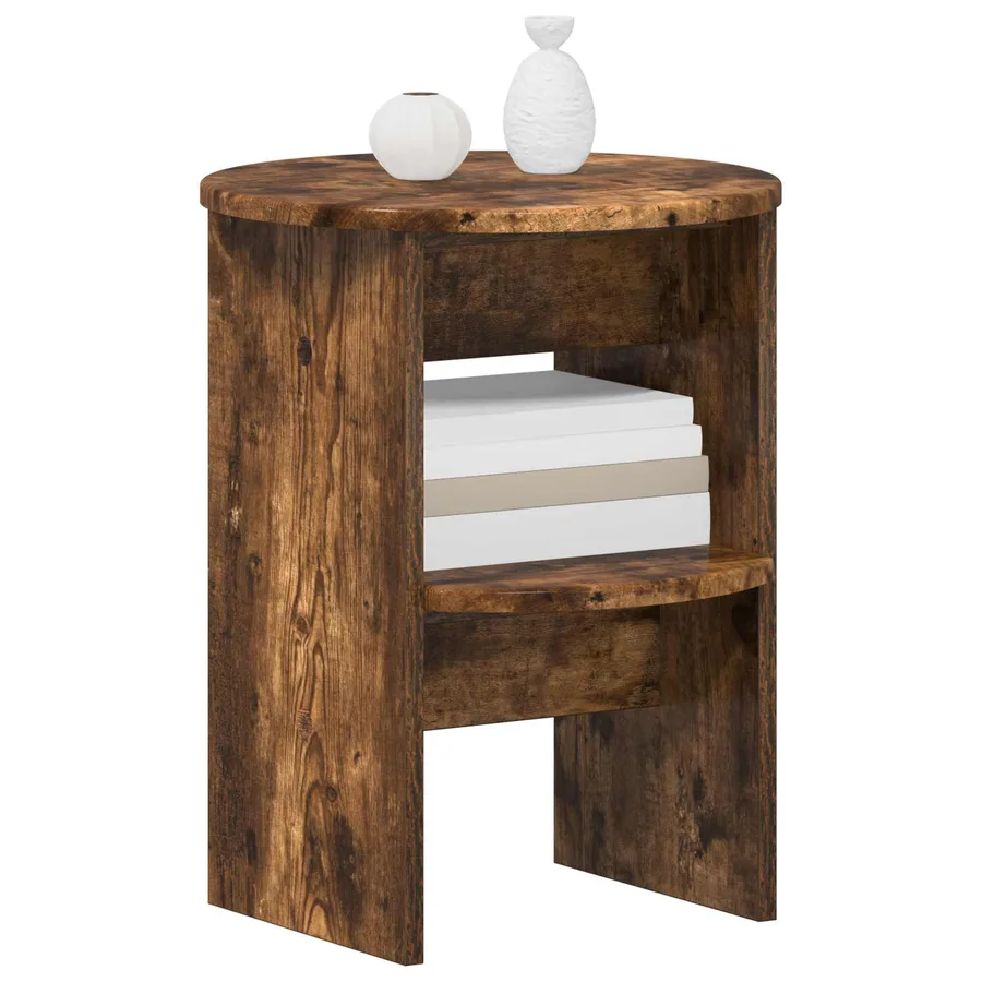 Meuble d'appoint Chêne Fumé Ø40 x 50 cm Bois d’ingénierie - 3