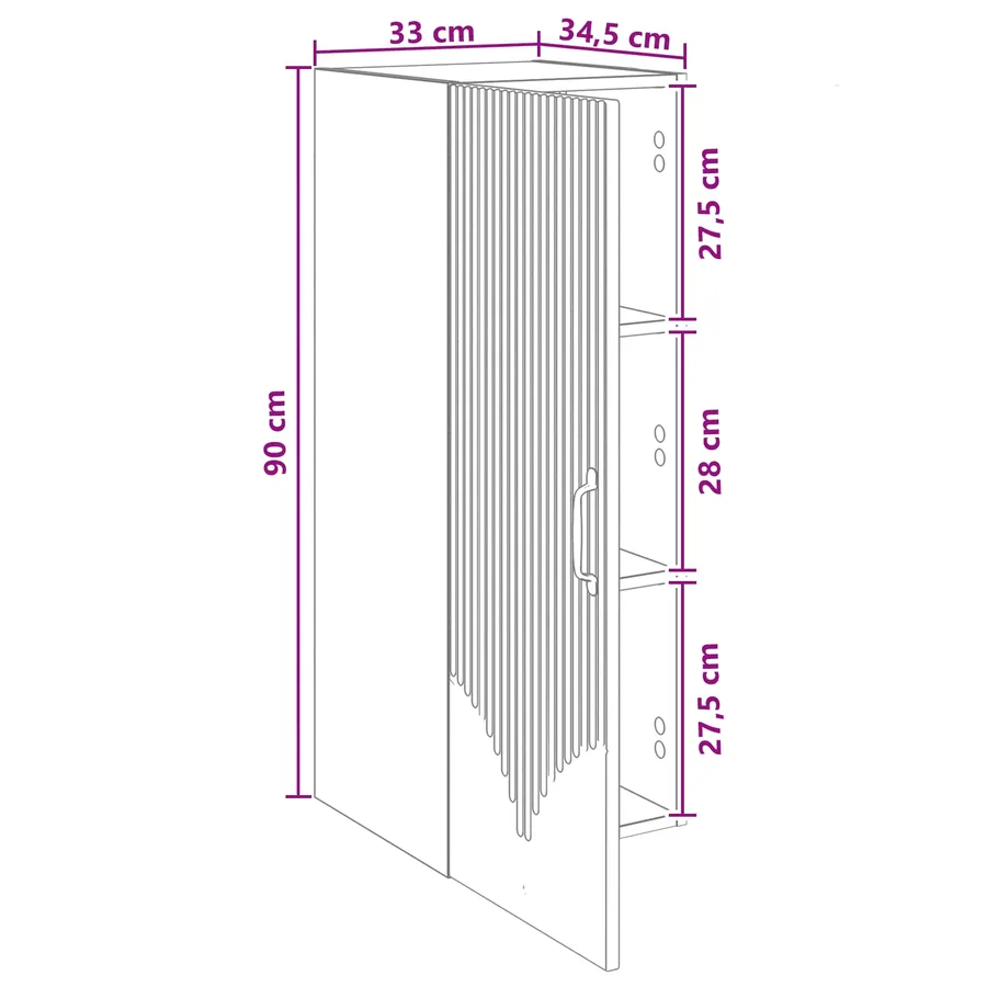 Armoire Murale Blanc 33 x 34,5 x 90 cm Bois d'ingénierie - 9