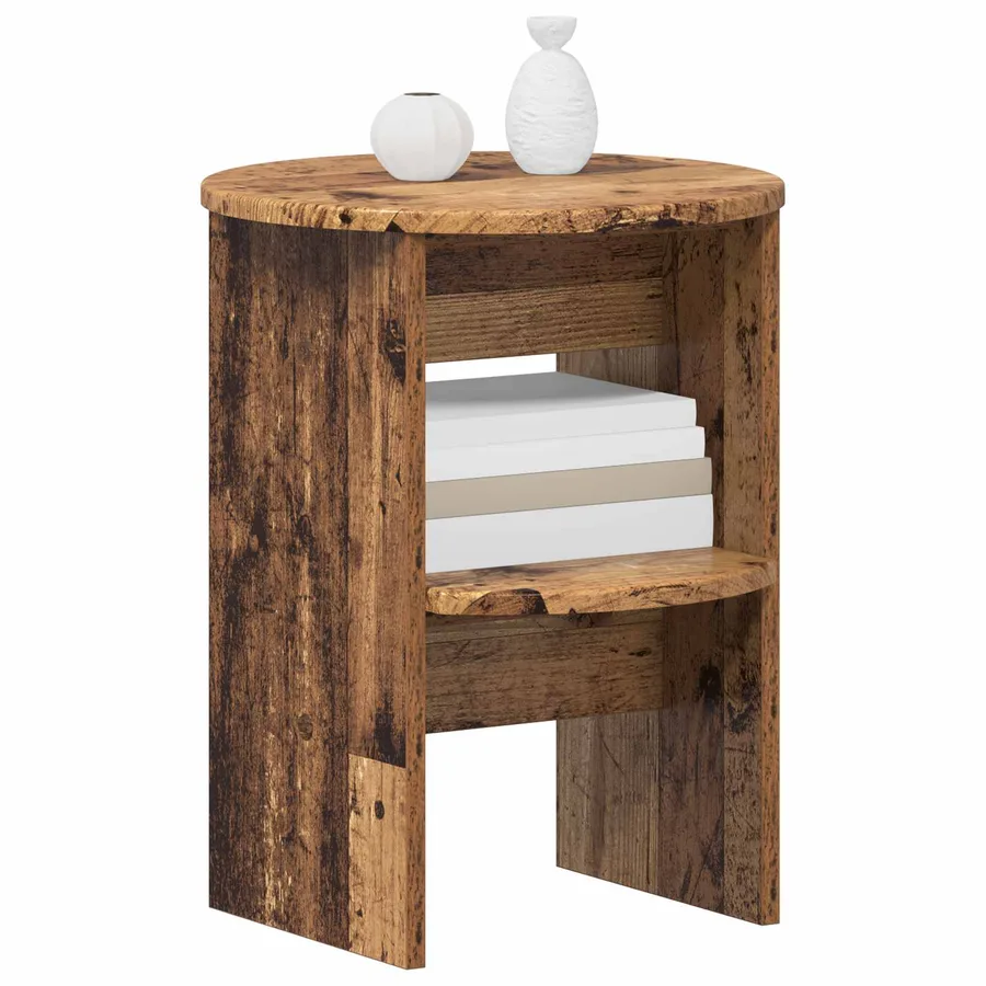 Meuble d'appoint Bois ancien Ø40 x 50 cm Bois d’ingénierie - 3