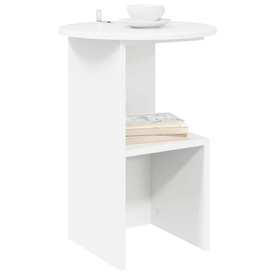 Table d'appoint Blanc Ø 39,5 x 55 cm Bois d'ingénierie - 3
