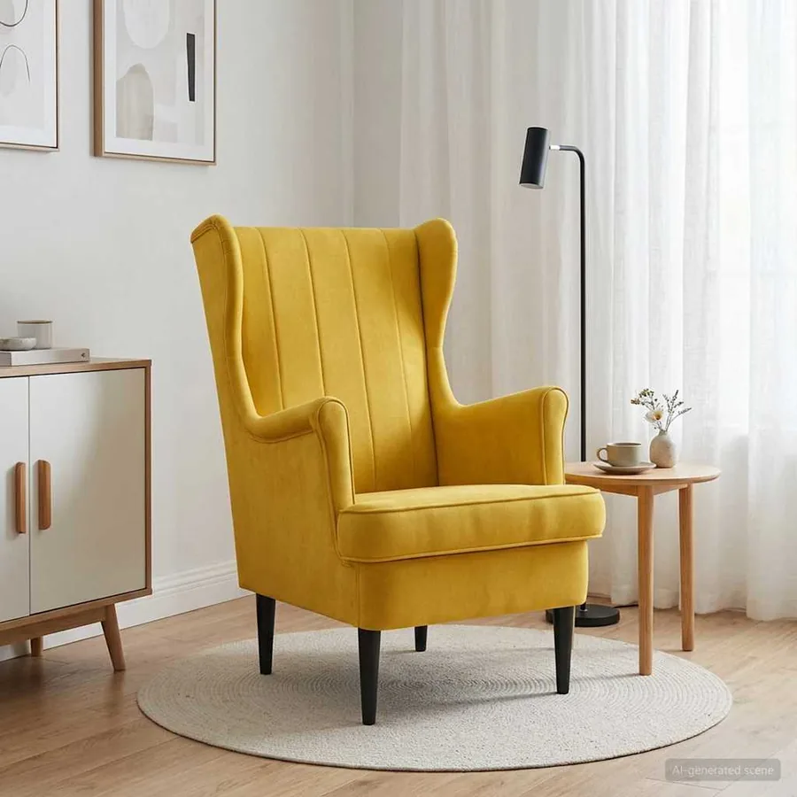 Fauteuil Jaune Velours