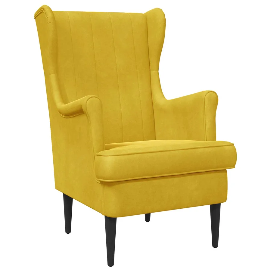 Fauteuil Jaune Velours - 2