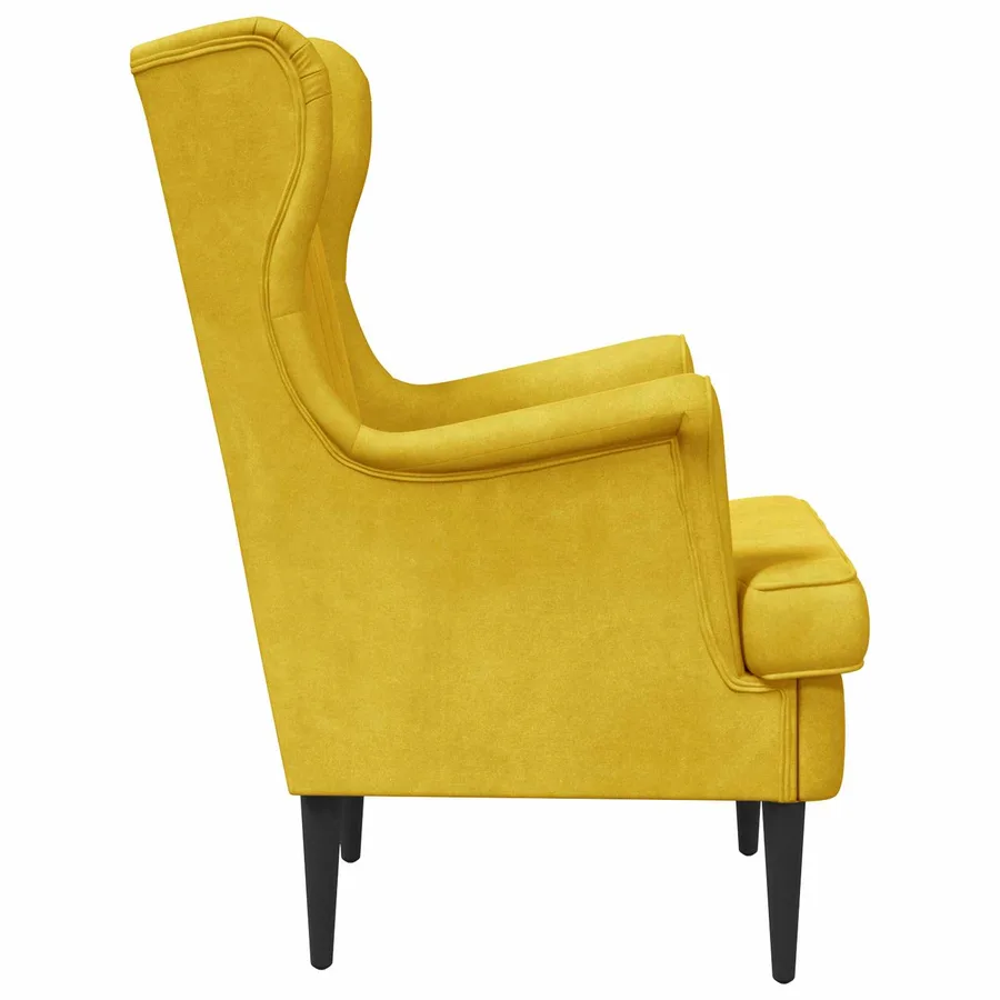 Fauteuil Jaune Velours - 5
