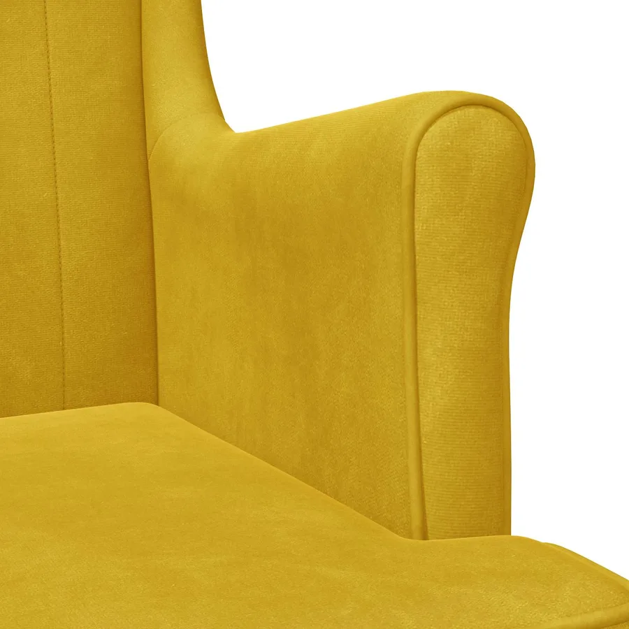 Fauteuil Jaune Velours - 7