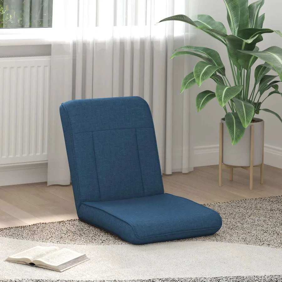 Fauteuil de sol ajustable Bleu Tissu