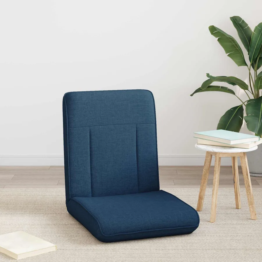 Fauteuil de sol ajustable Bleu Tissu - 3