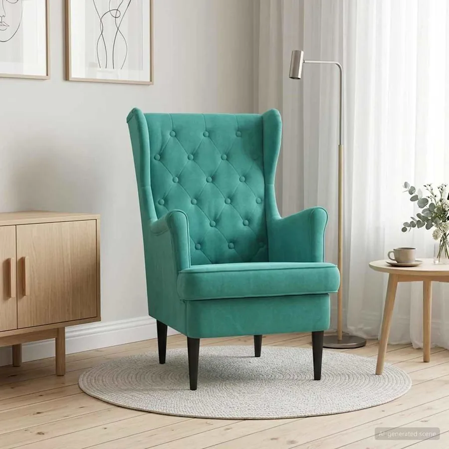 Fauteuil Turquoise Velours