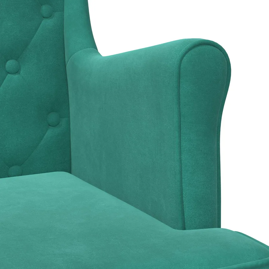Fauteuil Turquoise Velours - 7