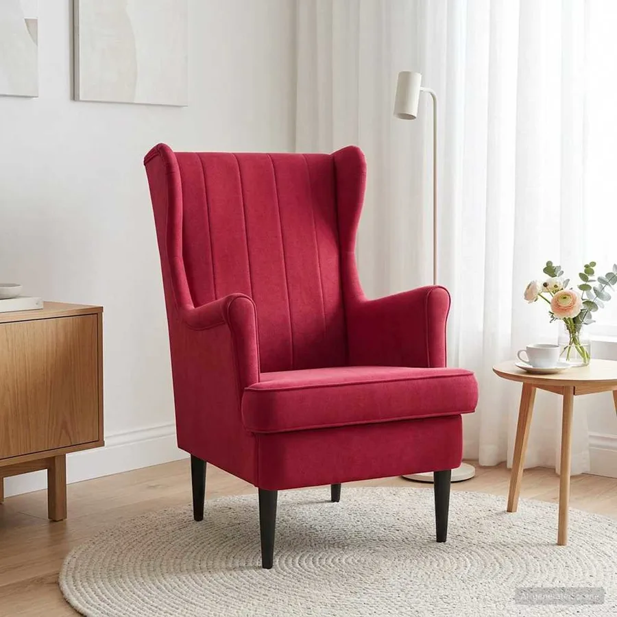 Fauteuil Bordeaux Velours - 3