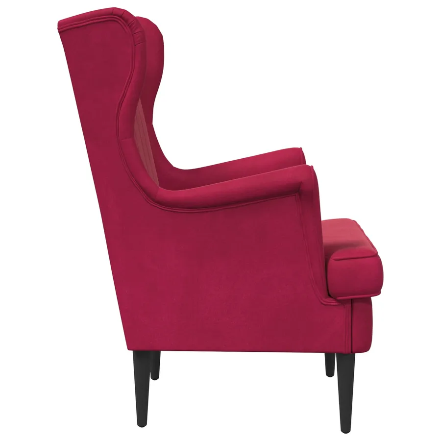Fauteuil Bordeaux Velours - 5