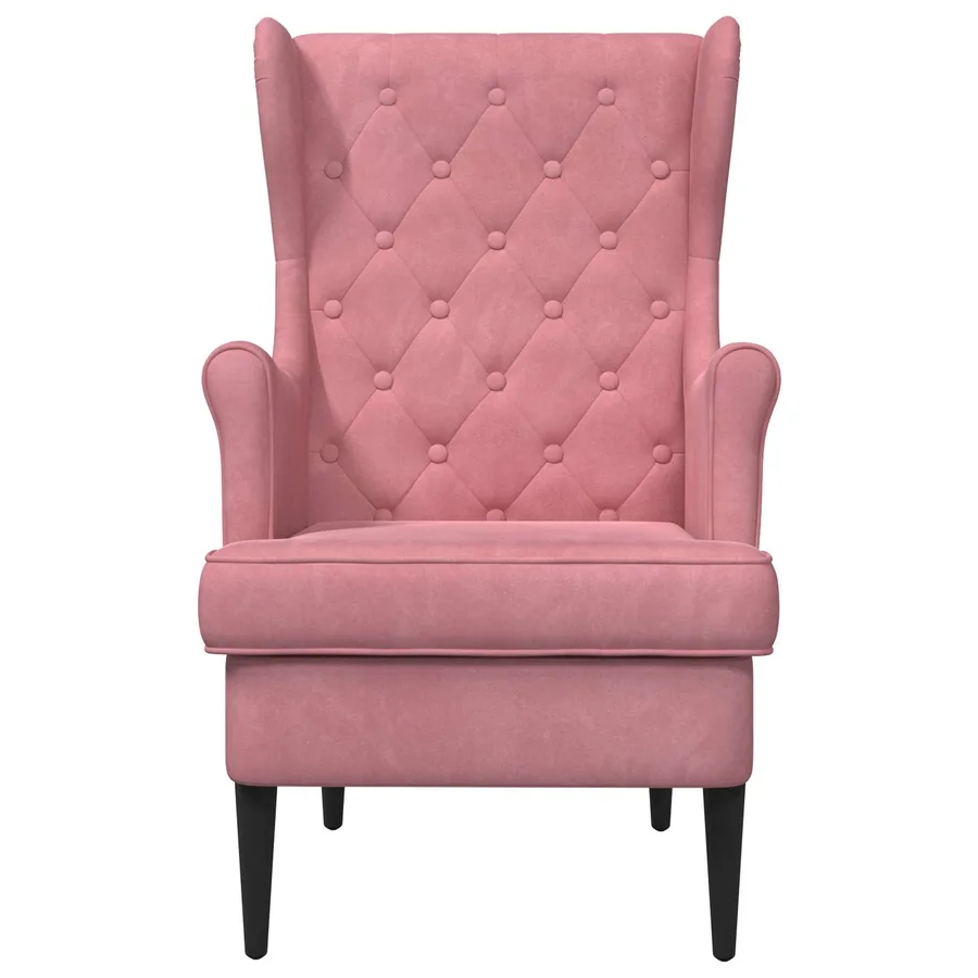 Fauteuil Rose Velours - 4