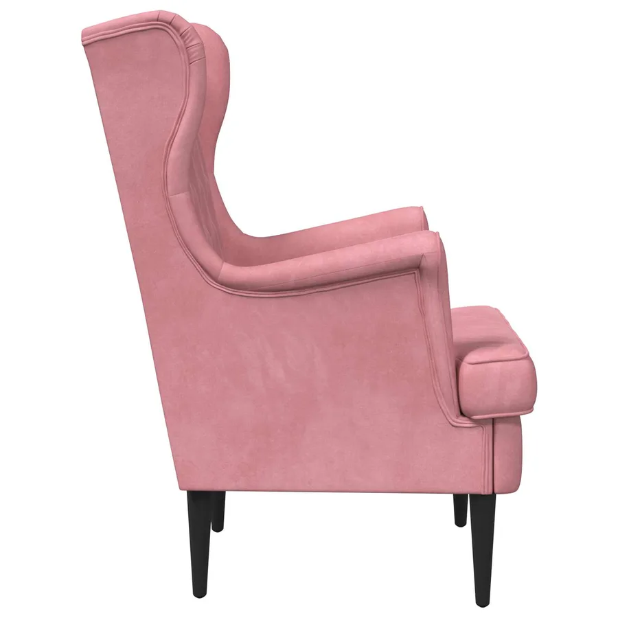 Fauteuil Rose Velours - 5