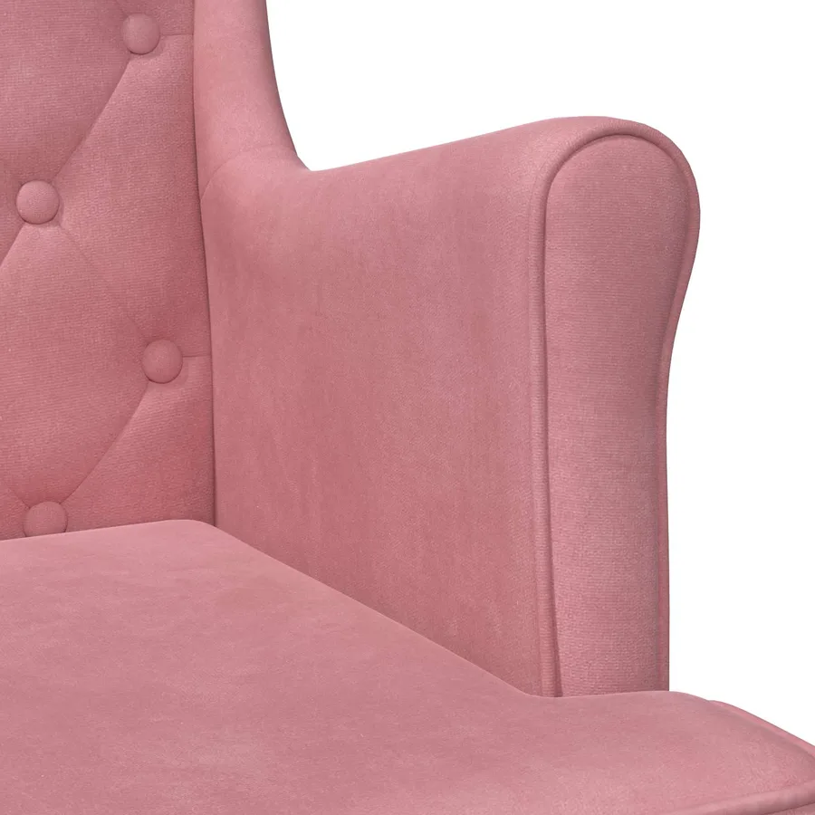 Fauteuil Rose Velours - 7
