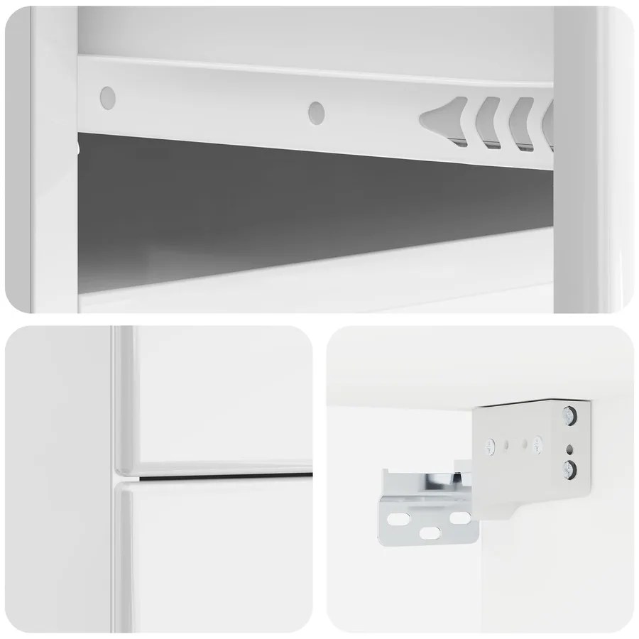 Cabinet de chevet mural 2 pcs Blanc brillant 34,5 x 33 x 40 cm - 10