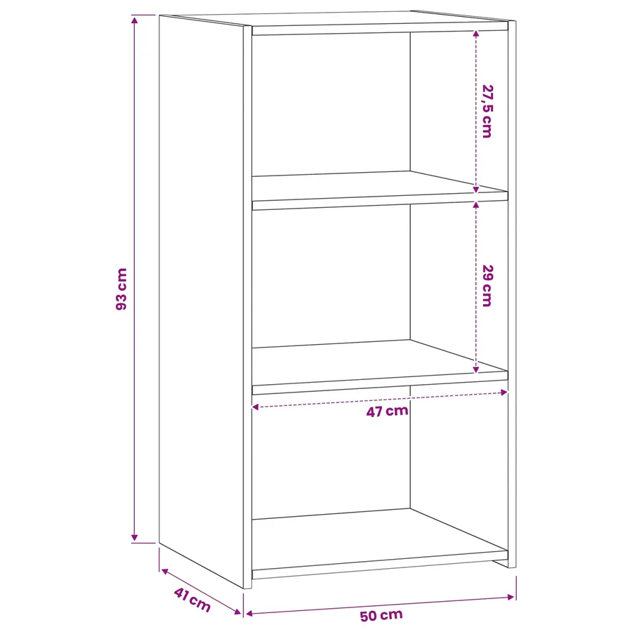 Buffet Bois ancien 50 x 41 x 93 cm Bois d'ingénierie - 6