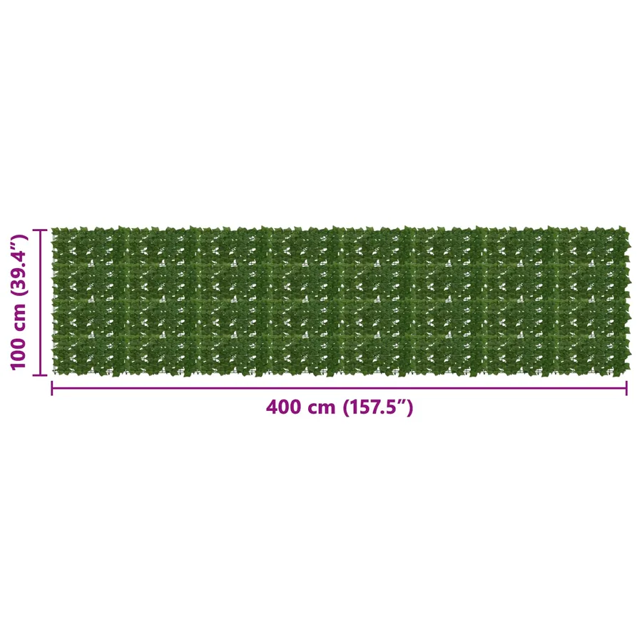 Écran de balcon avec feuilles Vert 400 x 100 cm - 5