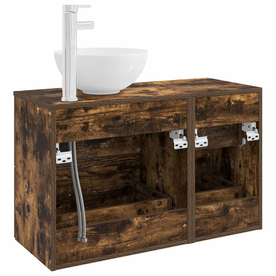 Ensemble de mobilier de salle de bain 2 pcs Chêne fumé - 5