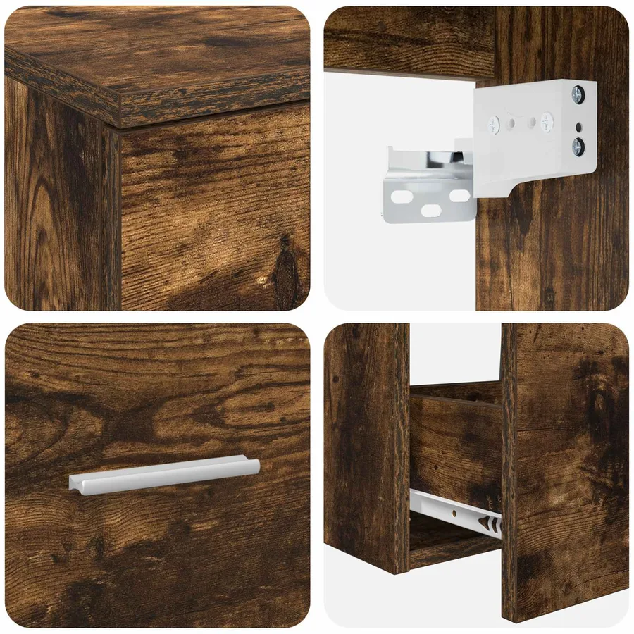 Ensemble de mobilier de salle de bain 2 pcs Chêne fumé - 6