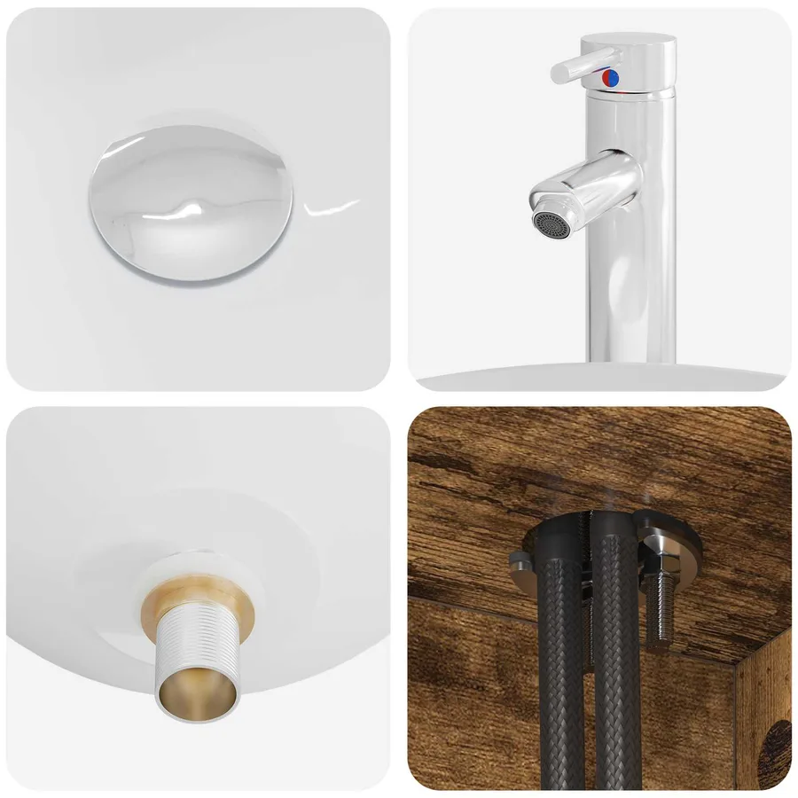 Ensemble de mobilier de salle de bain 2 pcs Chêne fumé - 7