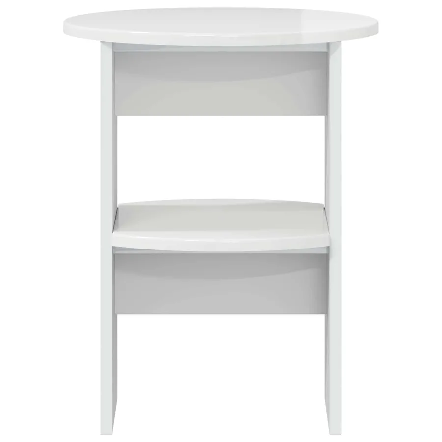 Meuble d'appoint Blanc Brillant Ø40 x 50 cm Bois d’ingénierie - 4