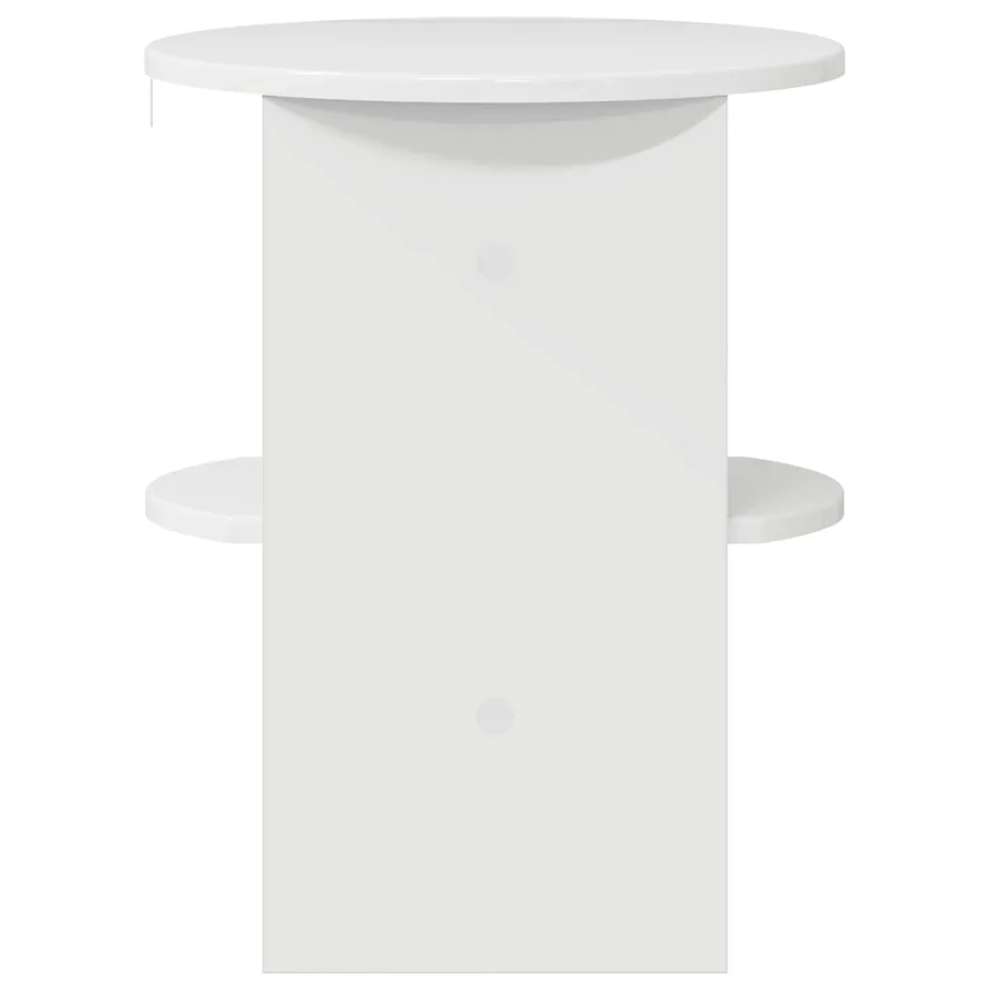 Meuble d'appoint Blanc Brillant Ø40 x 50 cm Bois d’ingénierie - 5