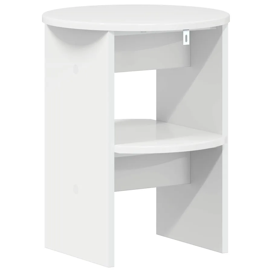 Meuble d'appoint Blanc Brillant Ø40 x 50 cm Bois d’ingénierie - 6